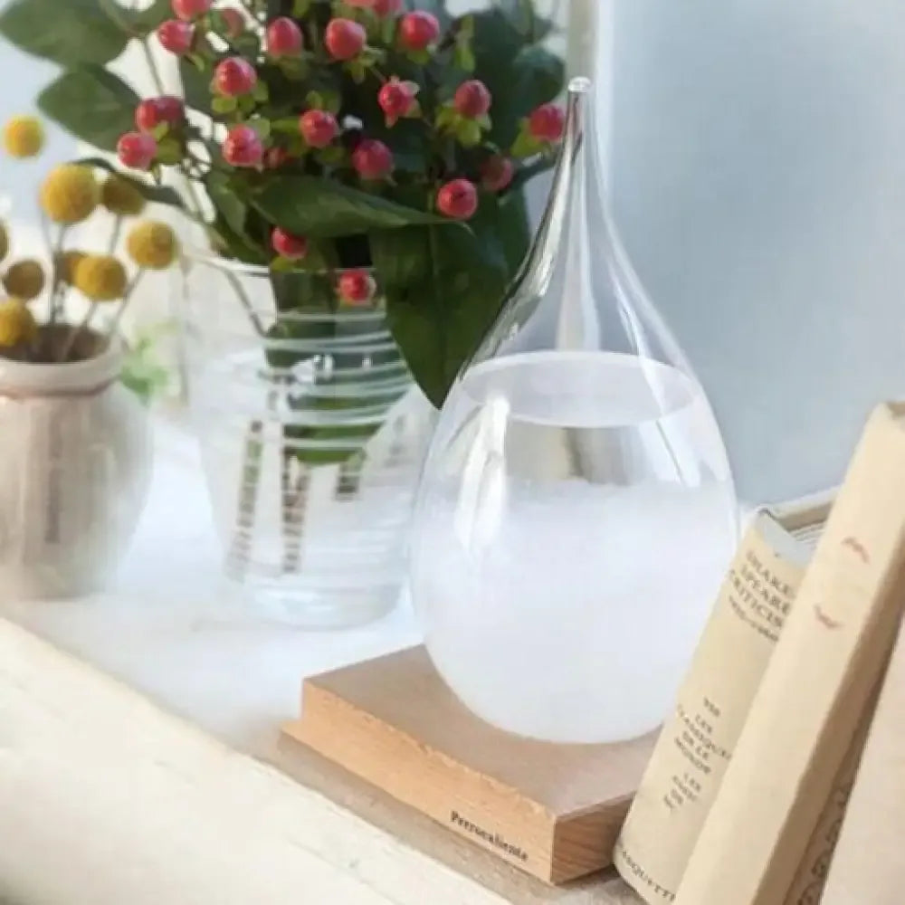 Crystal Transparent Storm Glass Water Drop Barometer Weather Forecast Desktop Decor -