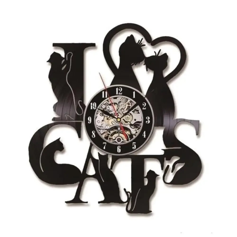 Decorative LED Cat Clock - Gears Look (No LED)