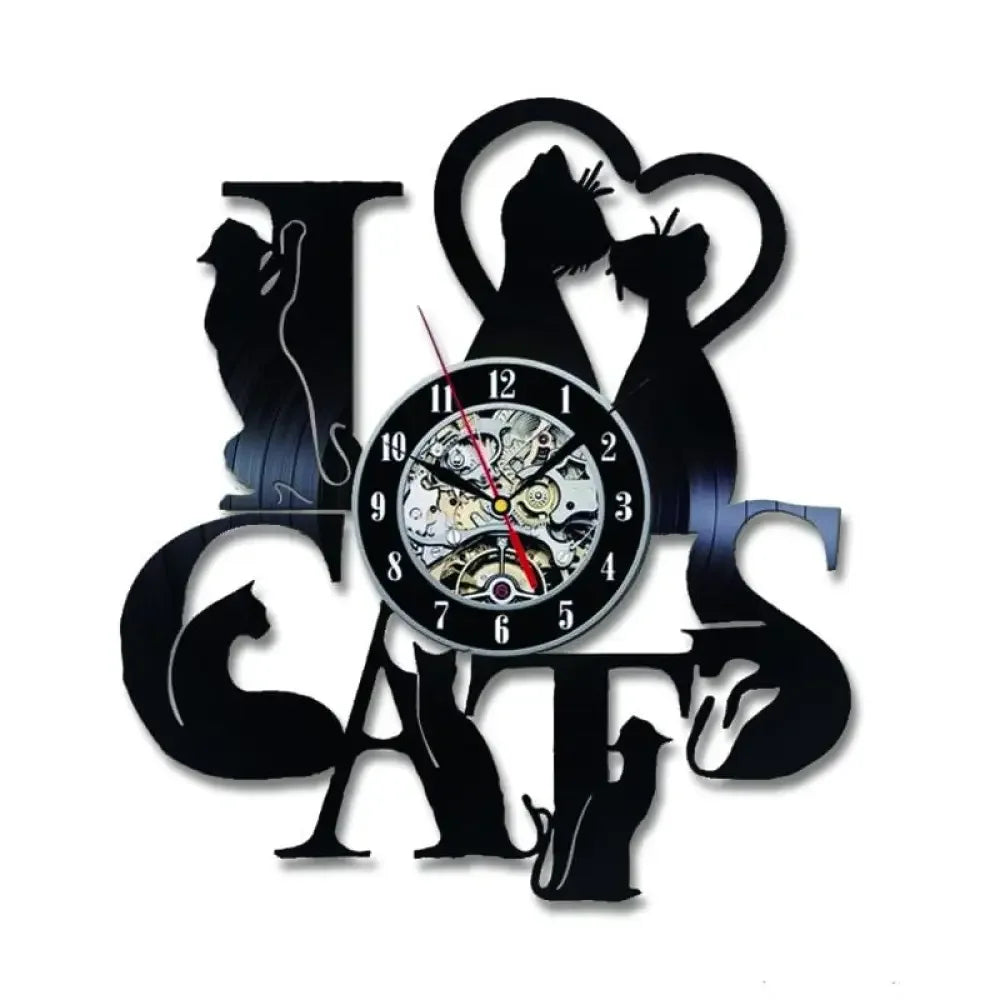 Decorative LED Cat Clock - Gears Look (No LED)
