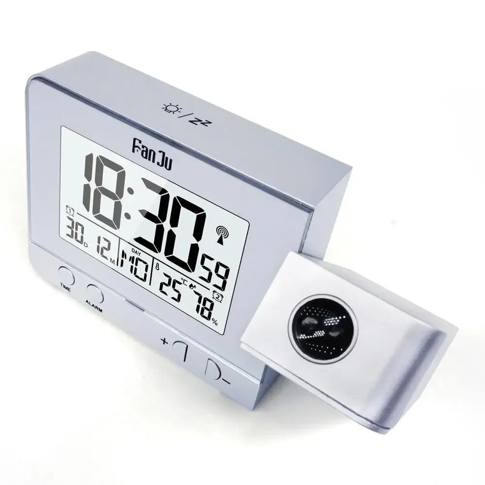 Digital Projection Alarm Clock with USB Charger | Dimmable LED Display, Thermometer & Dual Alarm -