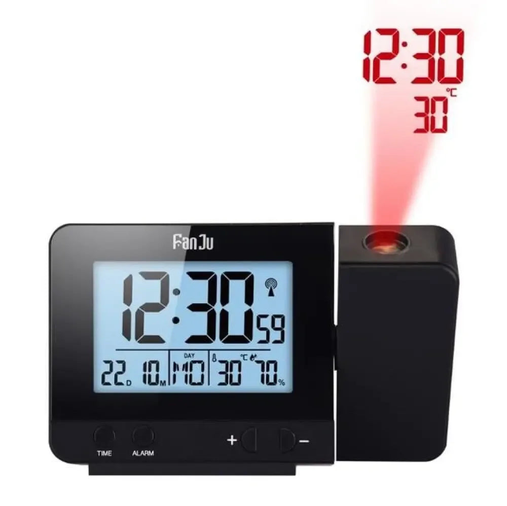 Digital Projection Alarm Clock with USB Charger | Dimmable LED Display, Thermometer & Dual Alarm -