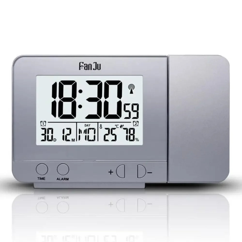 Digital Projection Alarm Clock with USB Charger | Dimmable LED Display, Thermometer & Dual Alarm -