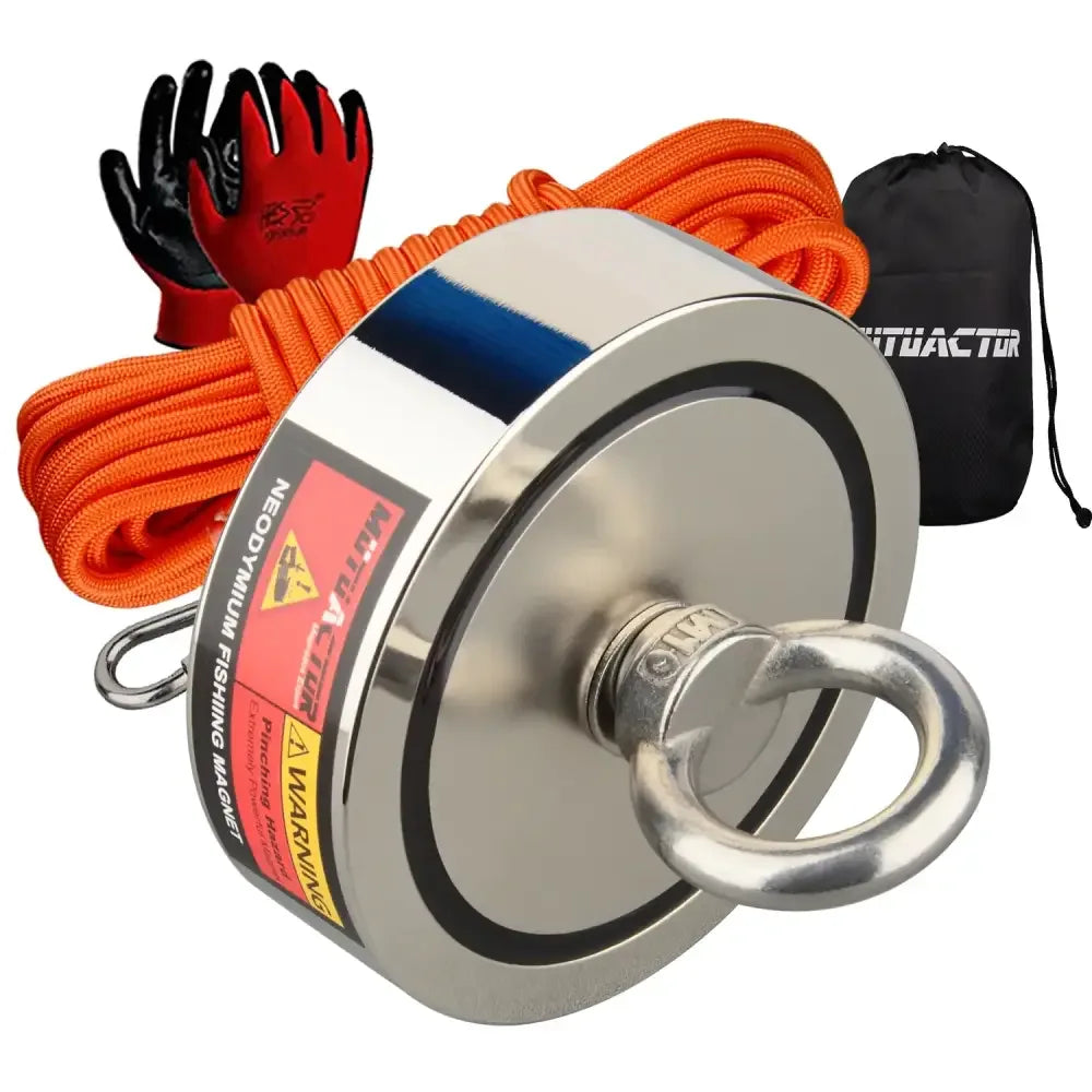 Double-Sided Neodymium Fishing & Salvage Magnet Hook | Heavy-Duty 150kg to 350kg Pull Force - 350KG 2 side