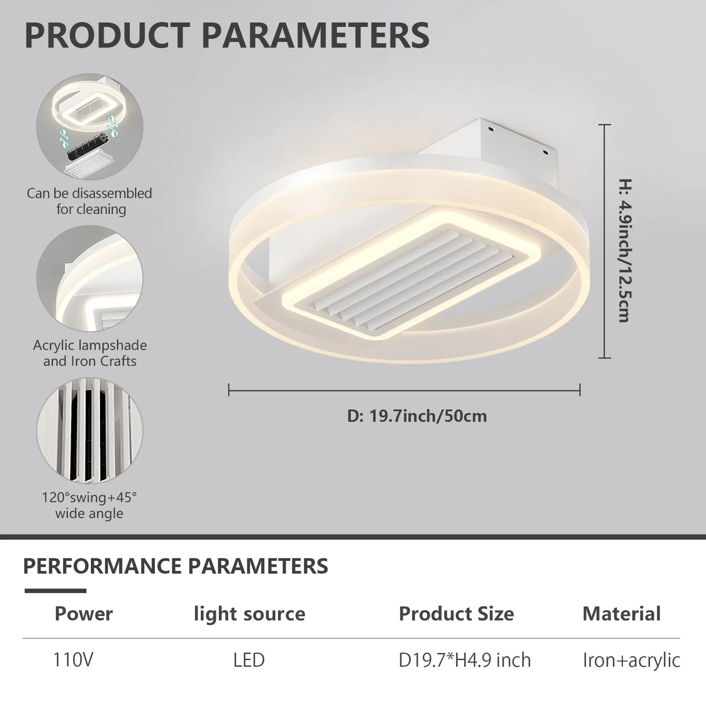 Modern LED Ceiling Fan with Light