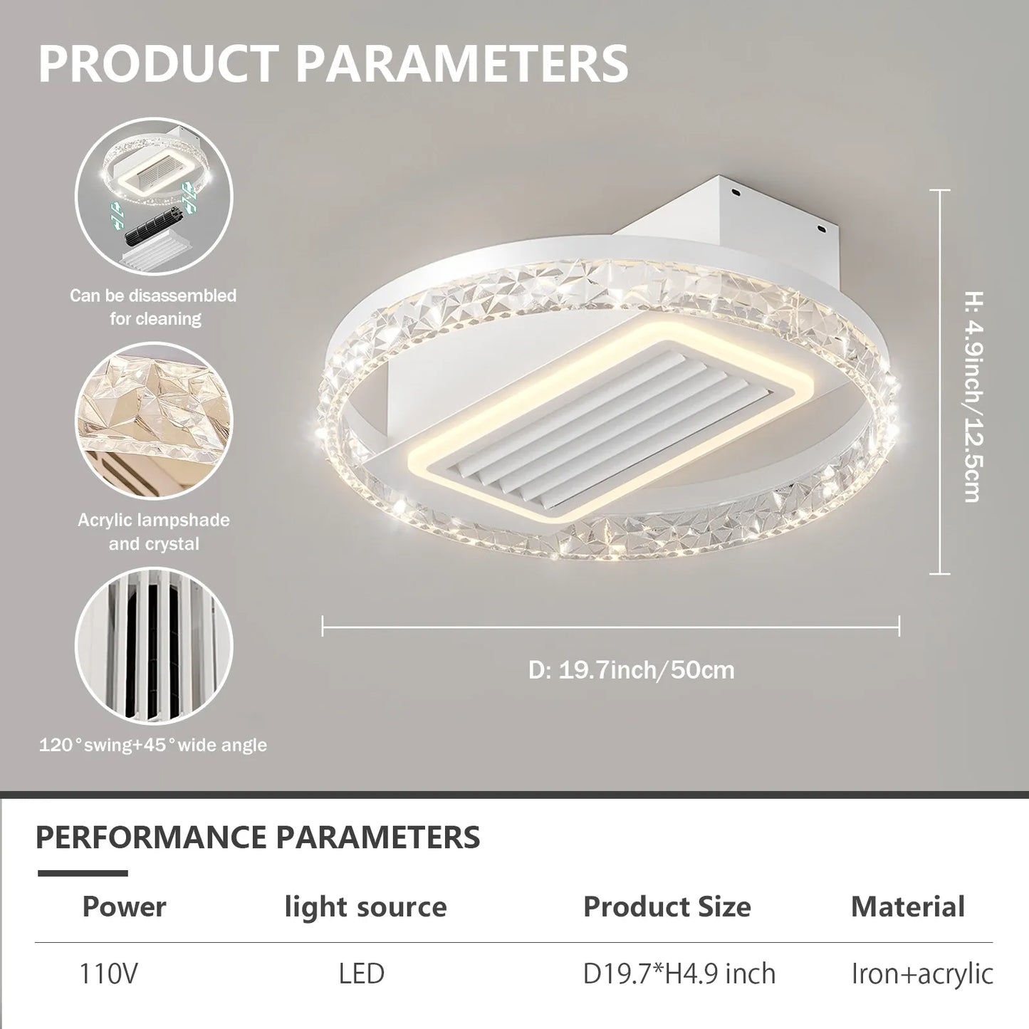 Modern LED Ceiling Fan with Light