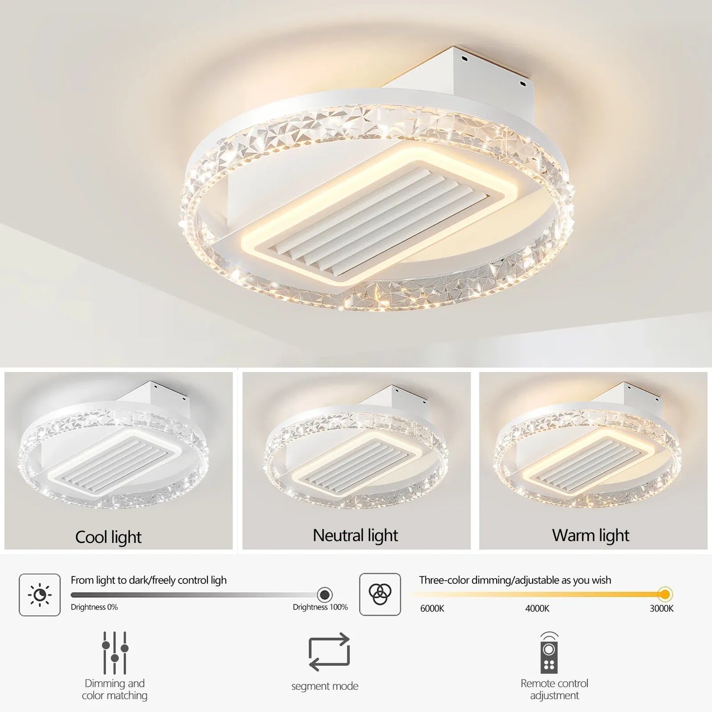 Modern LED Ceiling Fan with Light