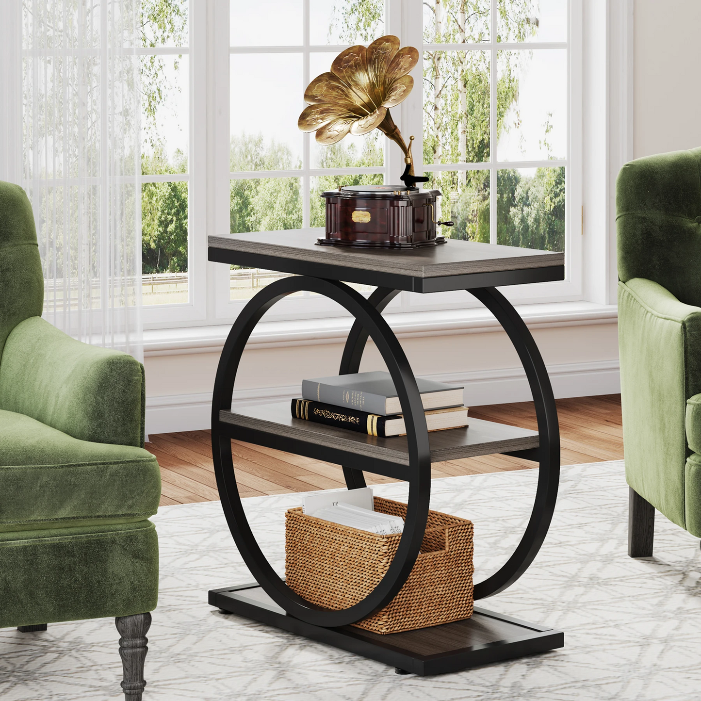 4-Tier Industrial Console Table