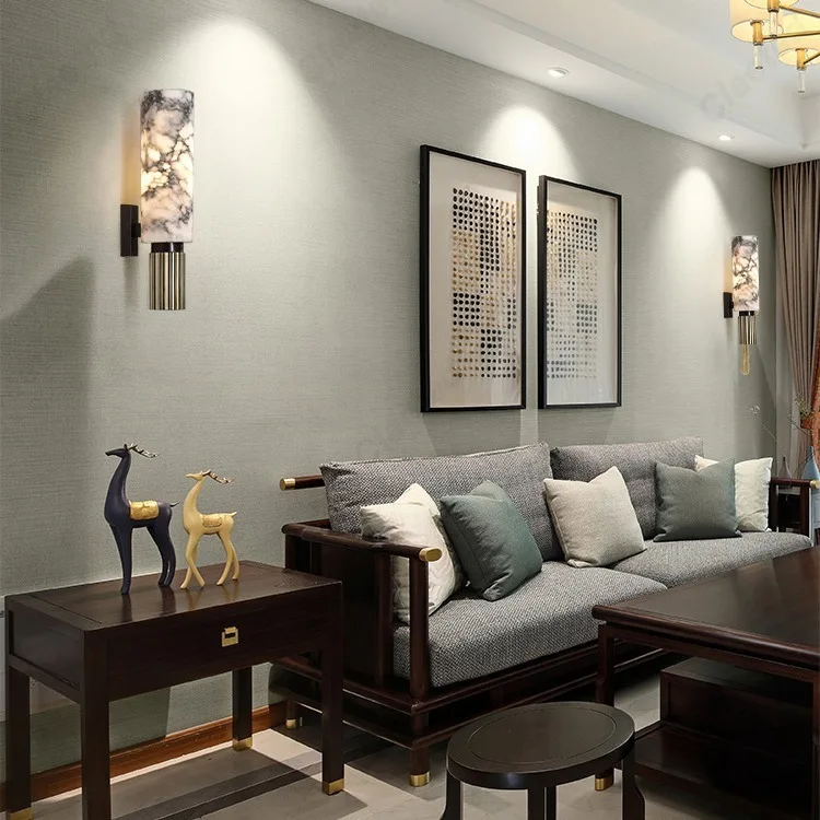 Luxury Retro LED Marble Wall Lamp – Bedside Decorative Lighting