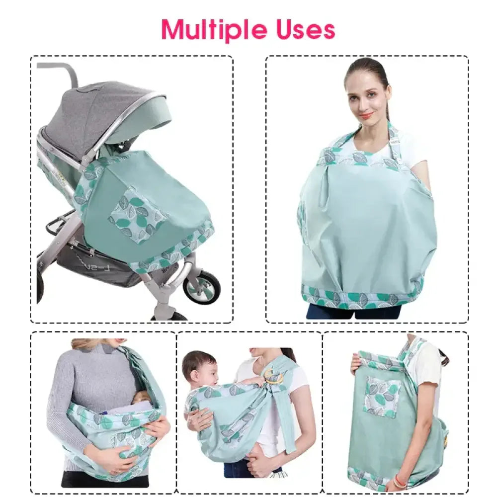 Dual-Use Baby Wrap Sling – Nursing Cover & Infant Carrier - Dark Red