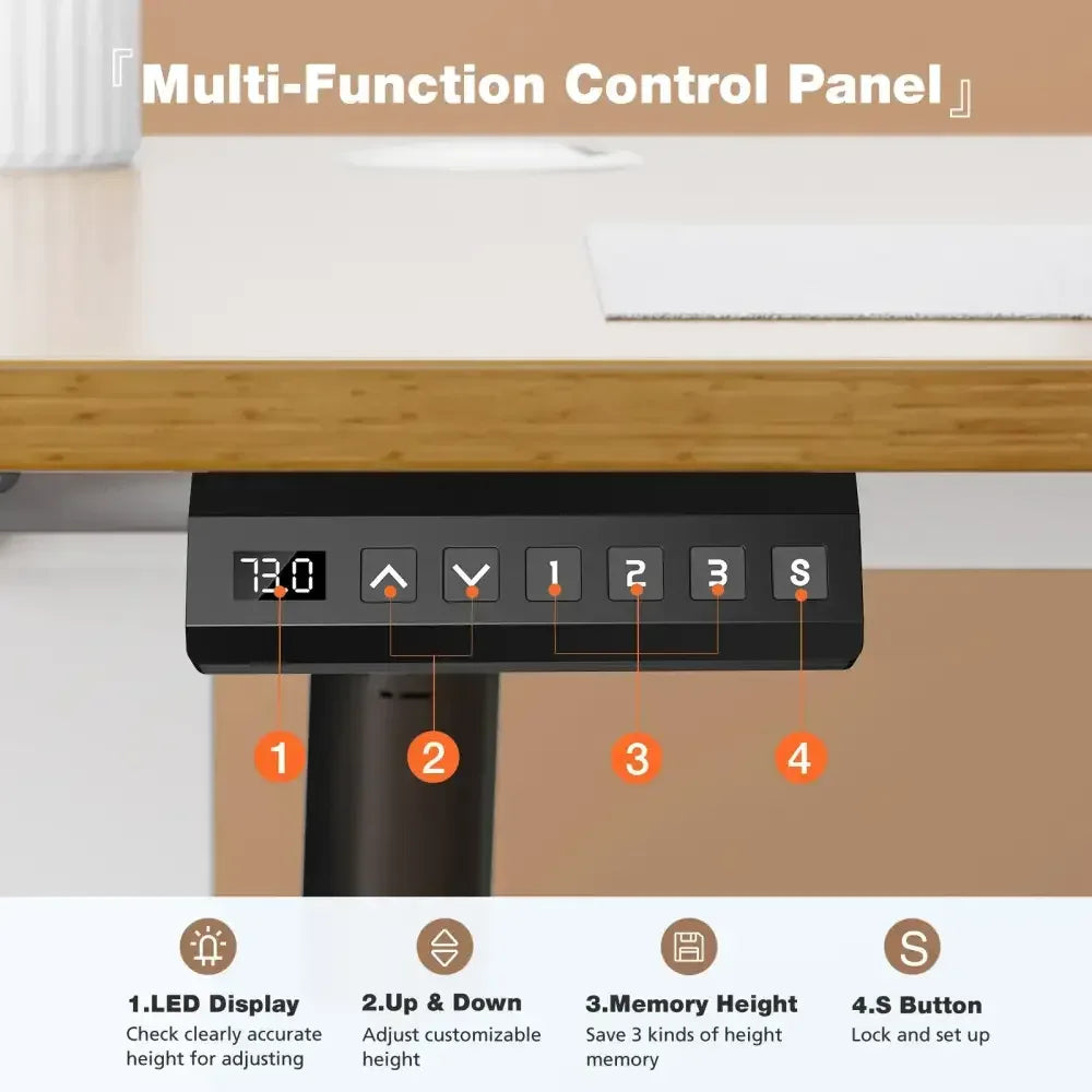 Electric Adjustable Standing Desk - White
