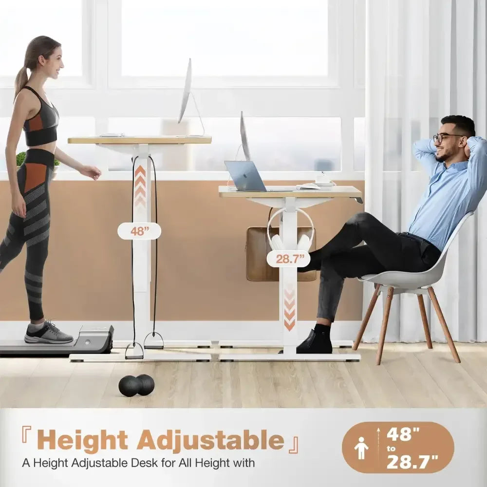 Electric Adjustable Standing Desk - White