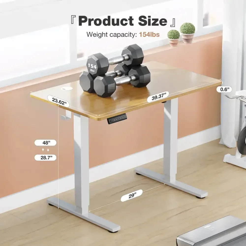 Electric Adjustable Standing Desk - White