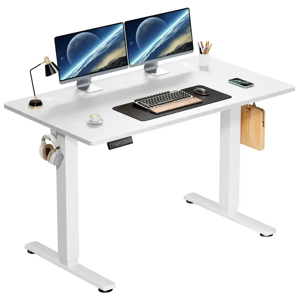Electric Adjustable Standing Desk - White