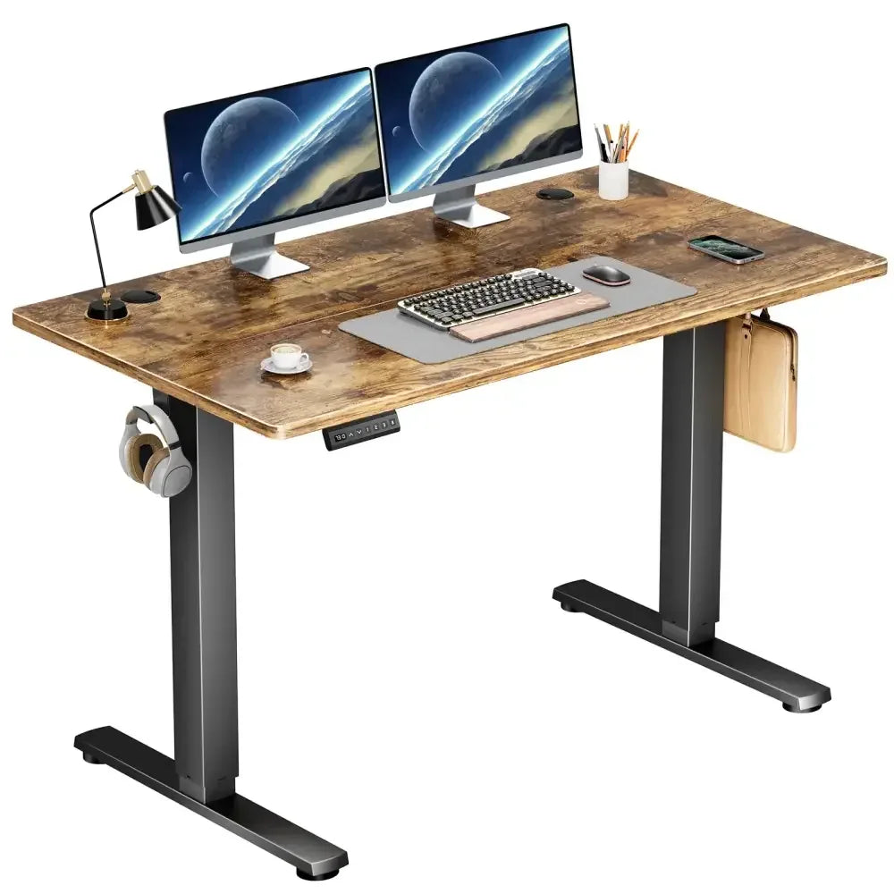 Electric Adjustable Standing Desk - Wood