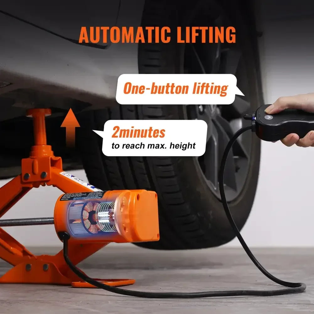 Electric Car Jack Kit 3T Scissor Jack with 12V Impact Wrench and Carrying Case - 3T Jack Wrench