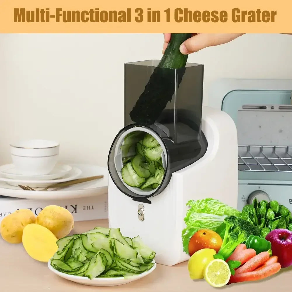 Electric Cheese Grater & Vegetable Slicer - WHITE