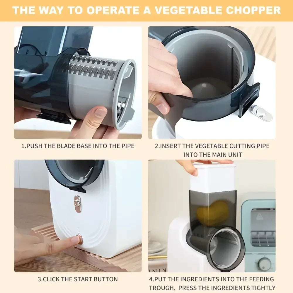 Electric Cheese Grater & Vegetable Slicer - WHITE