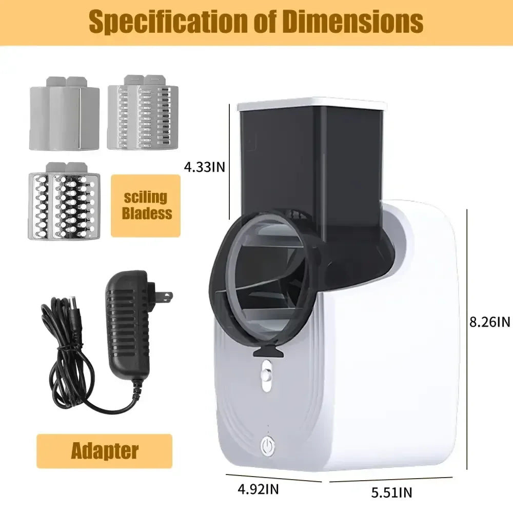 Electric Cheese Grater & Vegetable Slicer - WHITE
