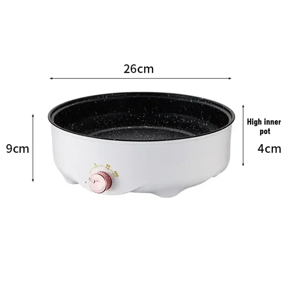 Electric Multi Cooker Frying Pan – 220V Non-Stick Electric Skillet for Barbecue, Steak, Fish, Omelette. - Upgraded 26 cm