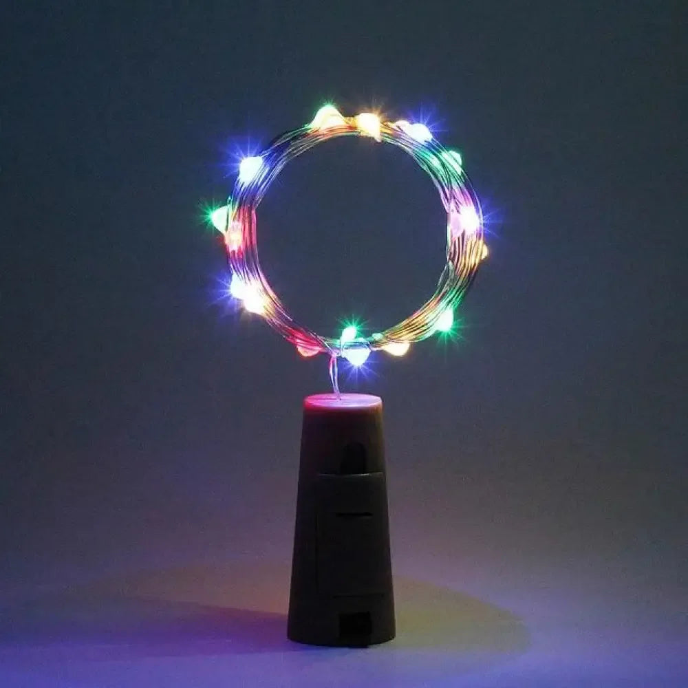 Fairy Wine Bottle Cork String Twinkle Lights - Blue / 2m 20LEDs