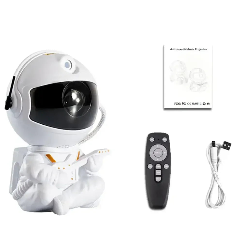 Galaxy Star Projector LED Night Light Starry Sky Astronaut Projectors Lamp - Guitar White / USB Plug