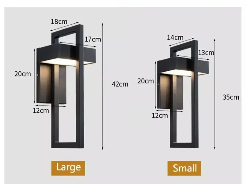 Geometric Courtyard IP65 Wall Lamp - Small 10W / Warm light 3000K