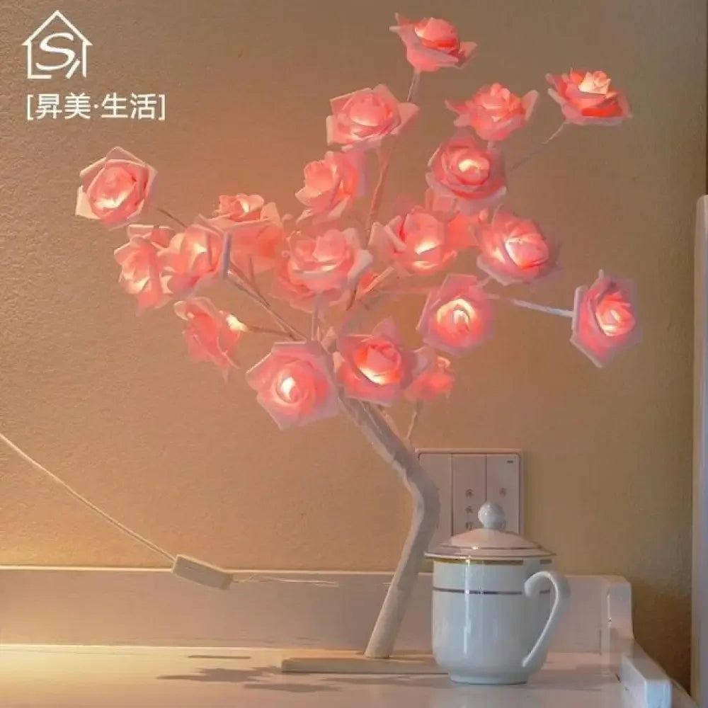 Glowing Flowers Rose Decor - Pink