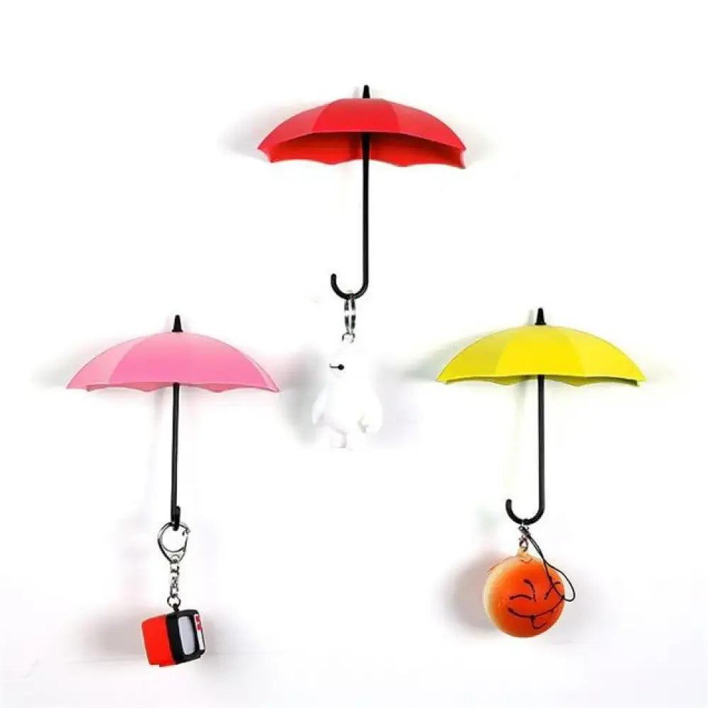 Hanging Umbrella Hook Set - Red, Yellow, Pink