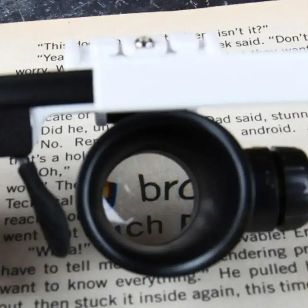 Headband Magnifying Glass with LED Light, Adjustable Jeweler Watch Repair Loupe 8X 15X 23X -