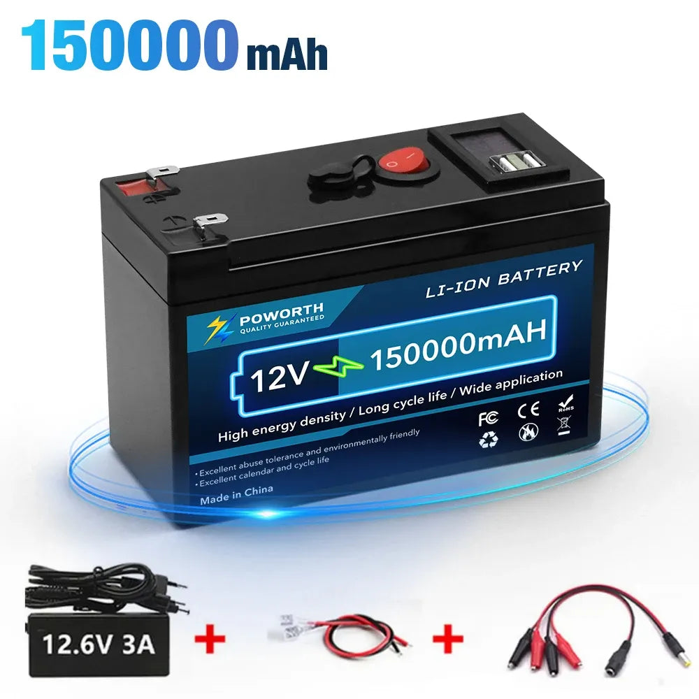 High-Quality 12V 150Ah Lithium Battery with Smart BMS, Deep Cycle for Solar, RV, Marine & Off-Grid