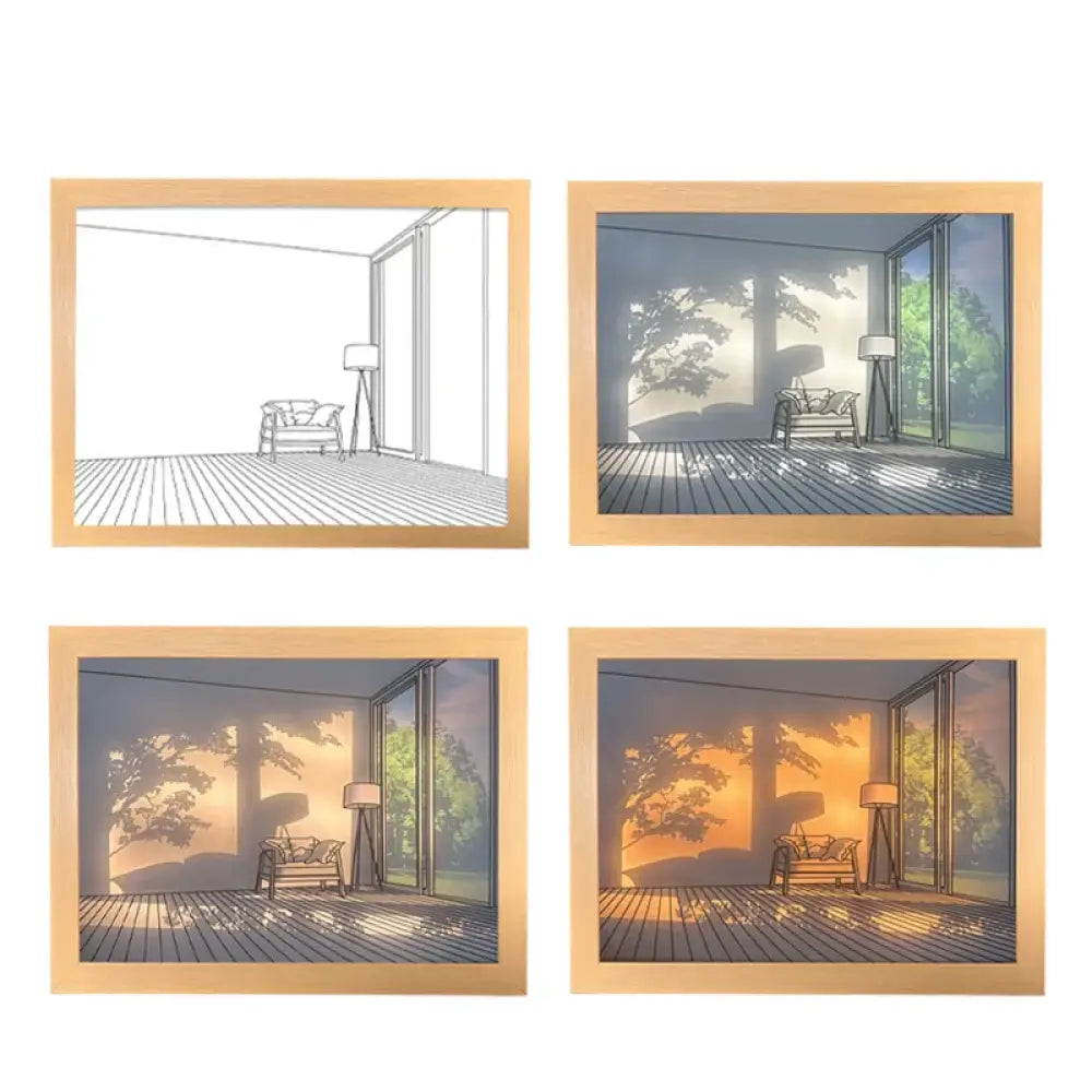 INS Deco Led Light Painting USB Plug Dimming Wall Artwork Table Lamp