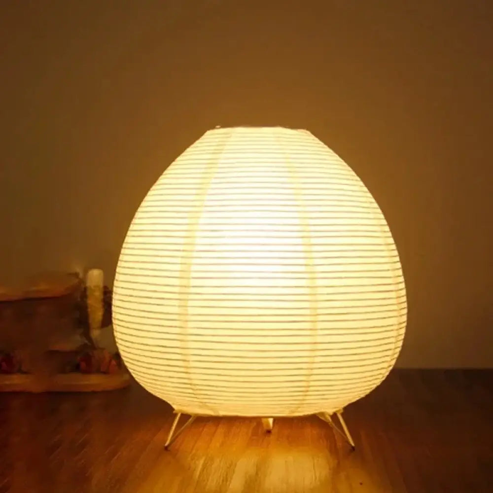 Japanese Lantern LED Table Lamp Rice Paper Light, Minimalist Bedside & Study Art Decor