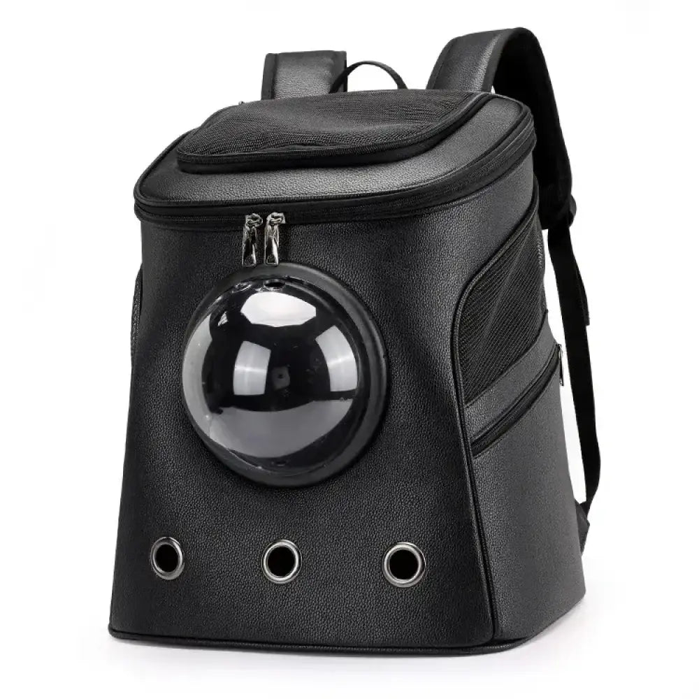 Großer Haustier-Rucksack aus PU-Leder für Katzen und Hunde