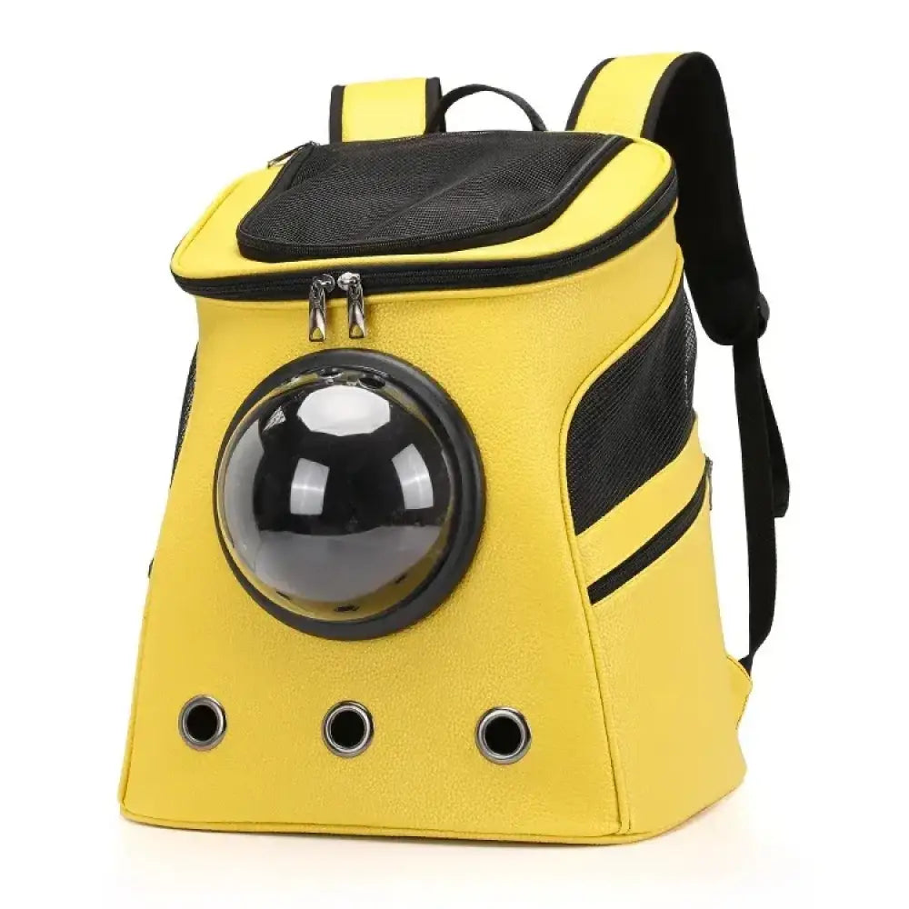 Großer Haustier-Rucksack aus PU-Leder für Katzen und Hunde