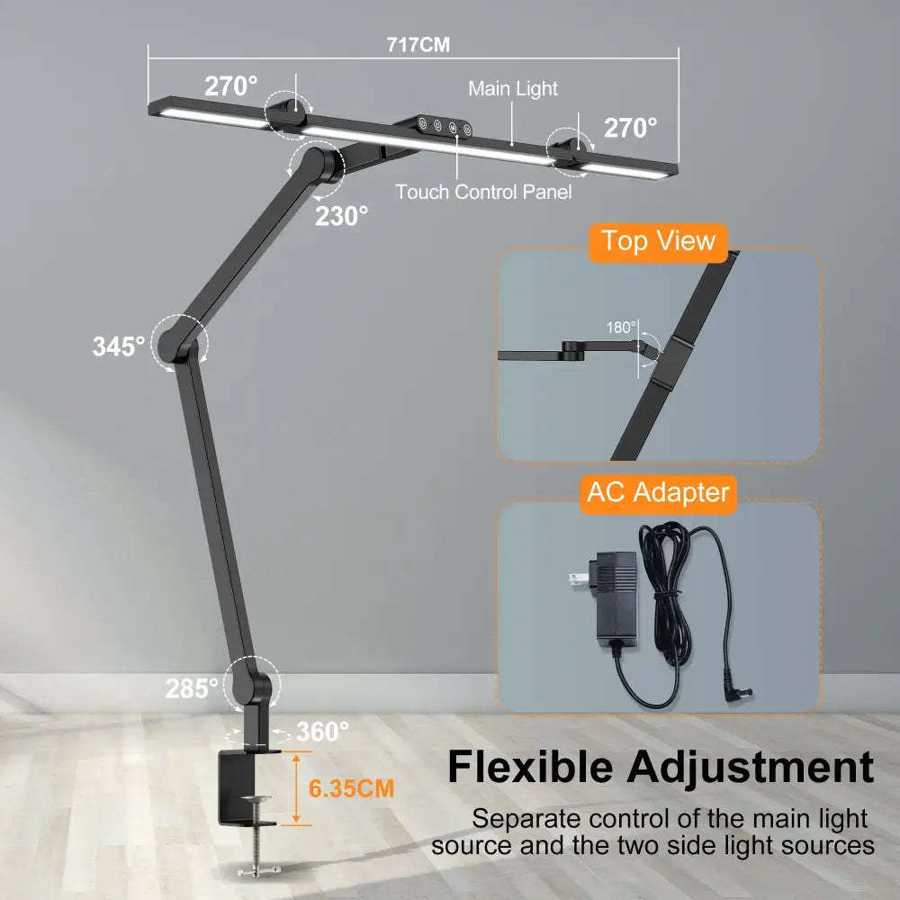 LED-Schreibtischleuchte mit Klemme