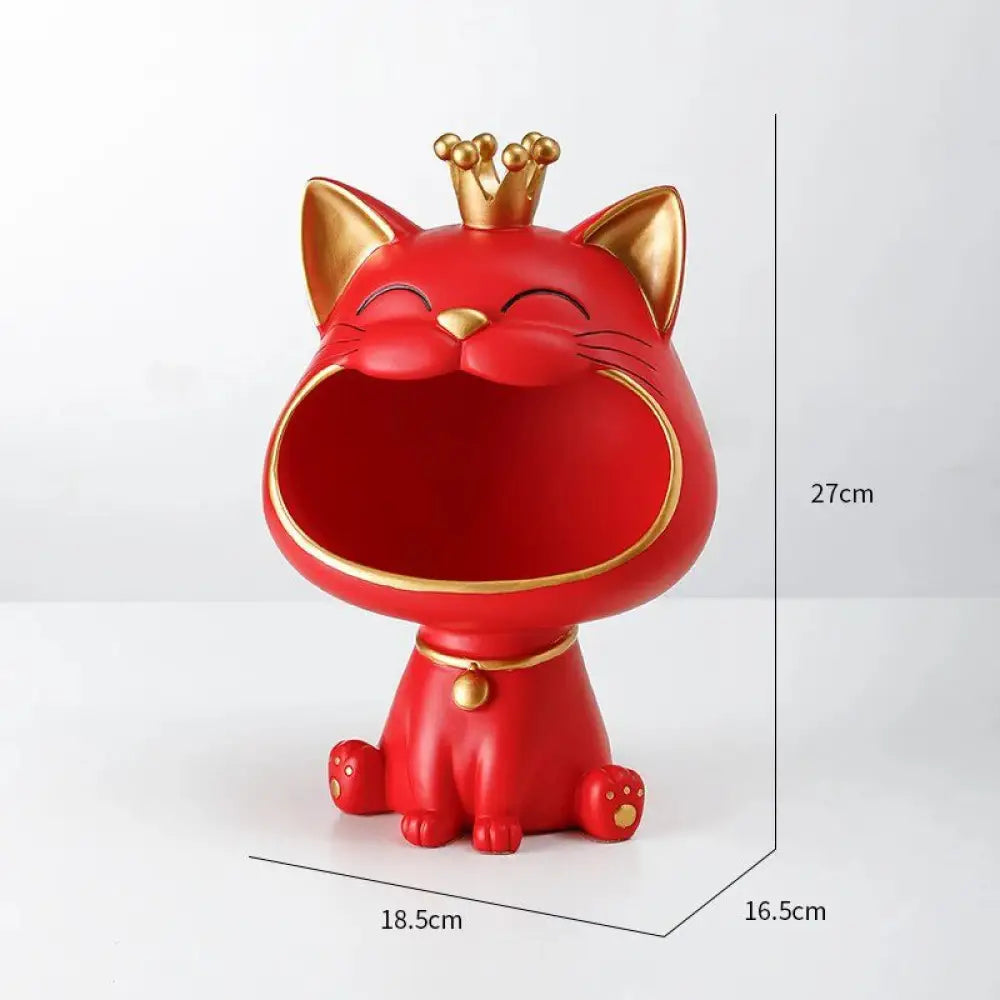 Lucky Cat Statue Sculpture Table Decoration Miniature Figurine