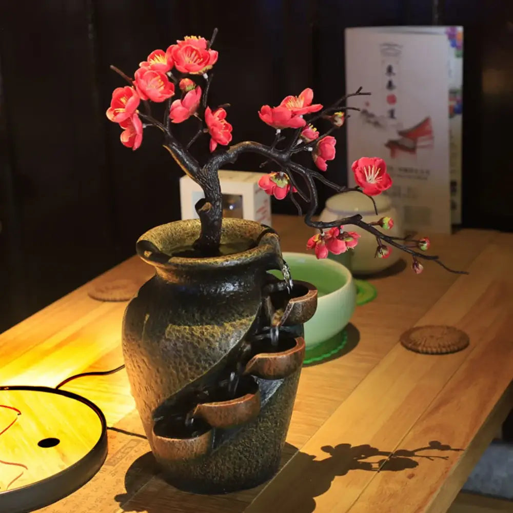 Mini Water Fountain With Rock LED Light