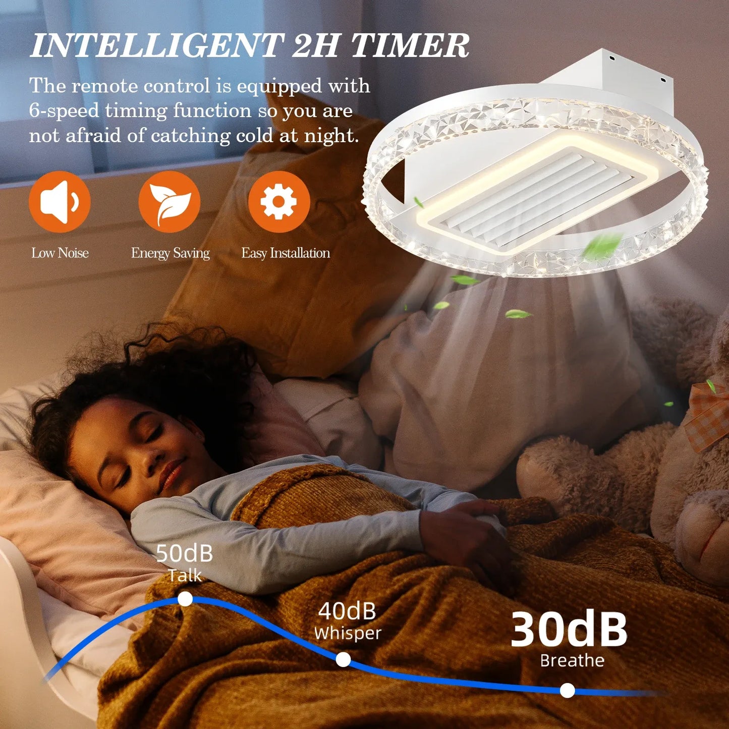 Modern LED Ceiling Fan with Light