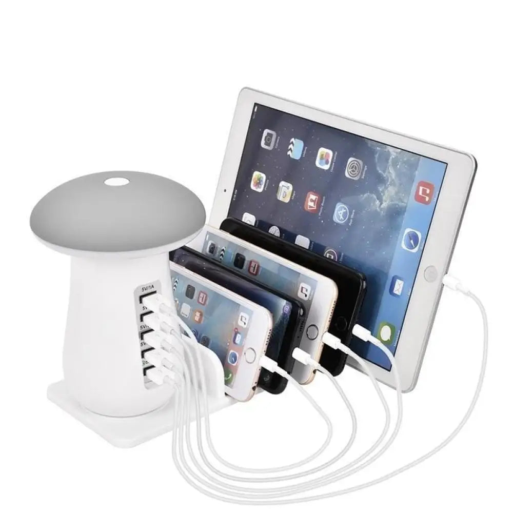 Multi-Port Mushroom Lamp Charging Dock Station