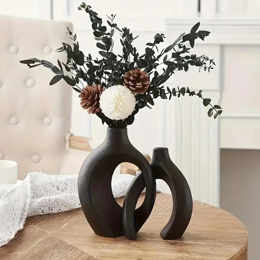Nordic Hollow Ceramic Vase Set