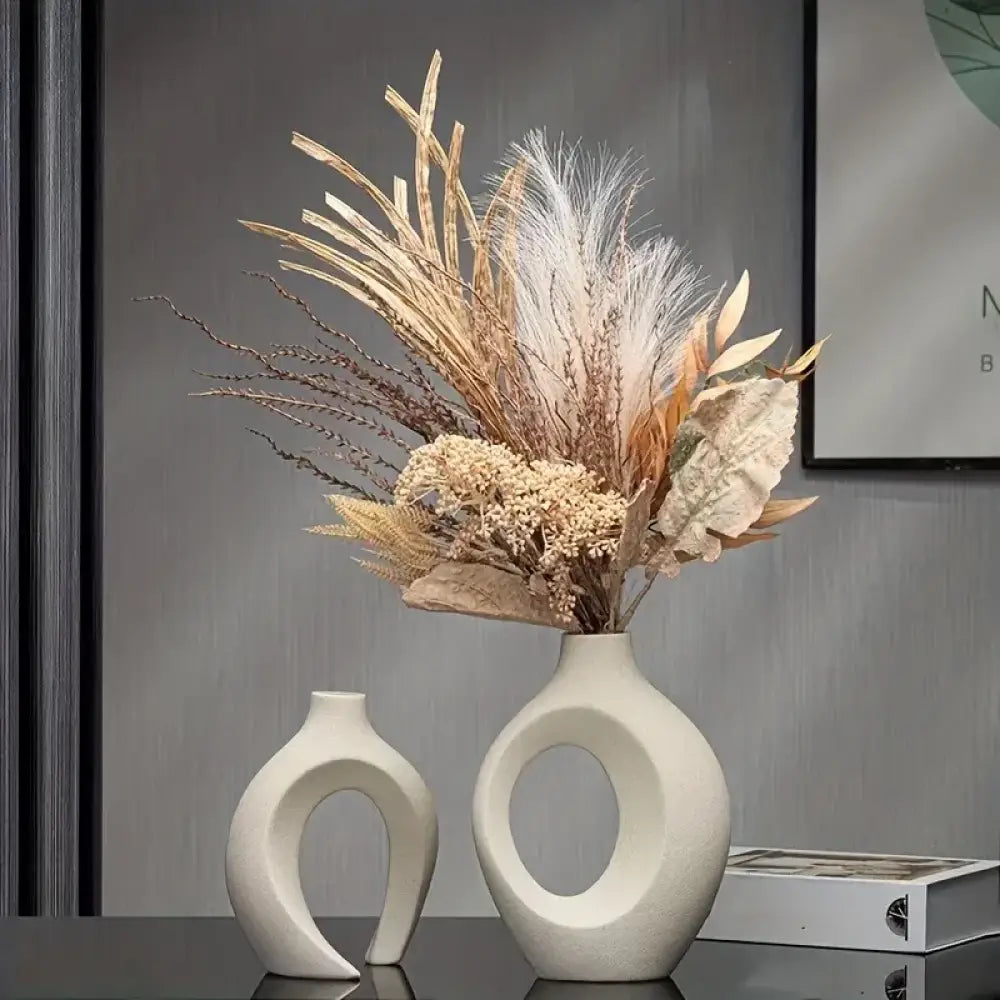 Nordic Hollow Ceramic Vase Set