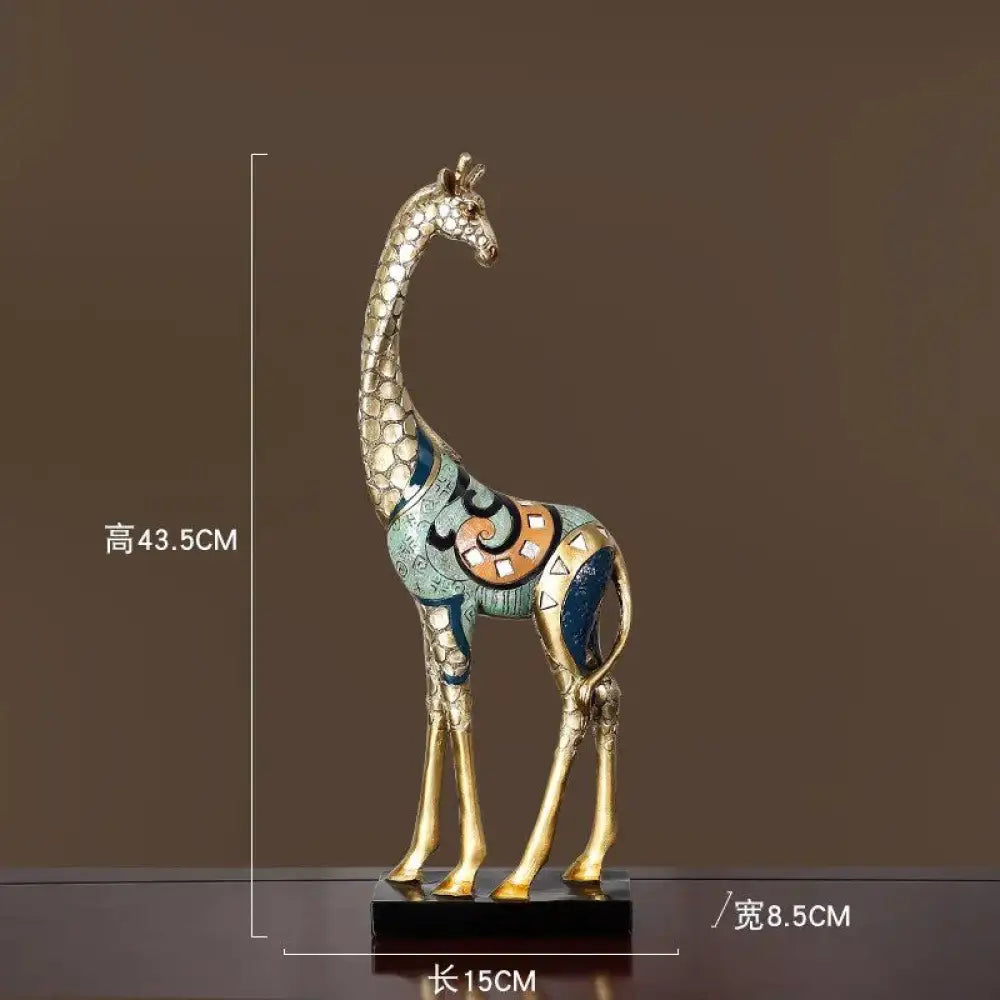 Figurine Statue en Résine Girafe Élan PORTE-BONHEUR Décoration Maison Salon Artisanat Sculpture