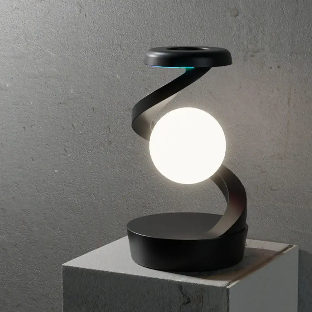 Rotating Floating Lamp with 15W Wireless Charger & RGB Atmosphere Light
