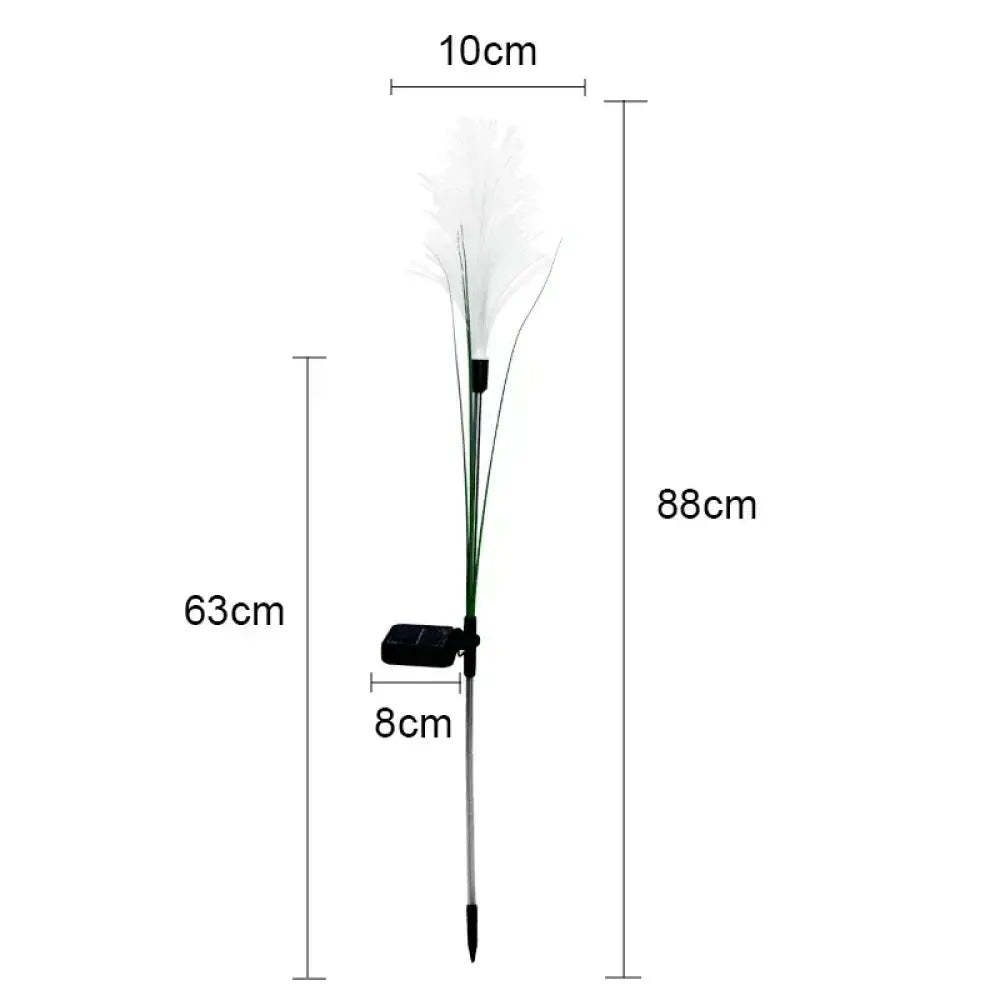 Solar Fiber Optic Garden Reed Lamp Outdoor Waterproof LED Lawn Light