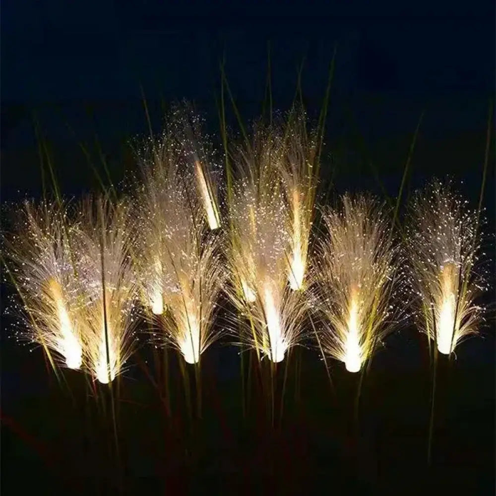 Solar Fiber Optic Garden Reed Lamp Outdoor Waterproof LED Lawn Light