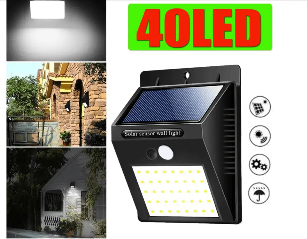 Solar Power 20 LED PIR Motion Sensor Wall Light Waterproof Outdoor.