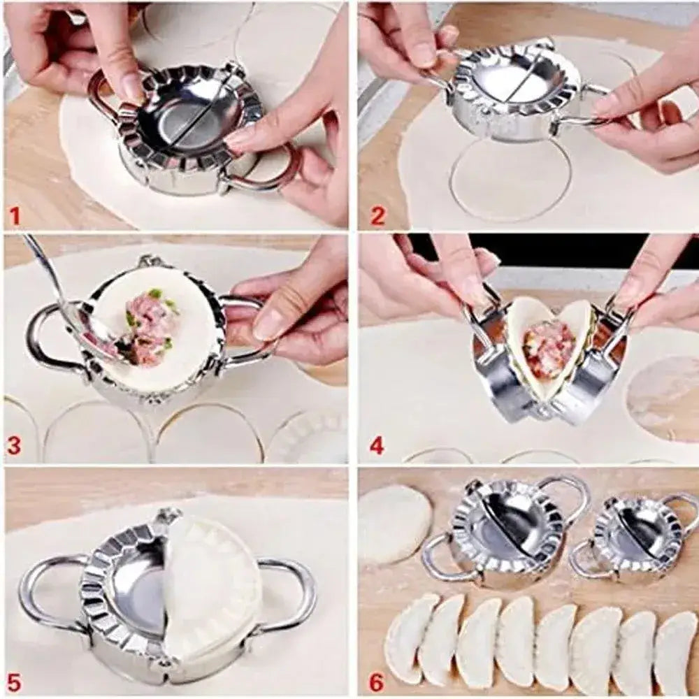 Stainless Steel Dumpling Maker Press Ravioli, Pierogi & Pastry Wrapper Mold for Easy Kitchen Prep