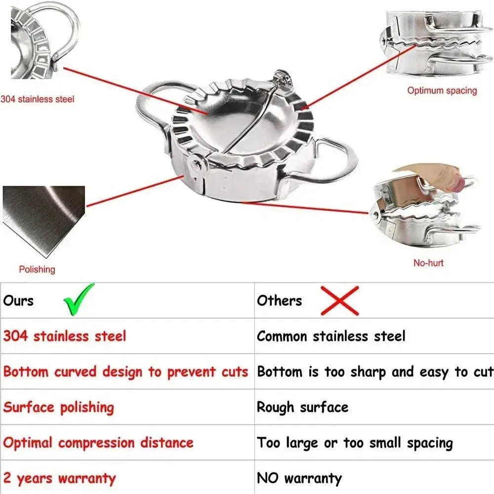 Stainless Steel Dumpling Maker Press Ravioli, Pierogi & Pastry Wrapper Mold for Easy Kitchen Prep