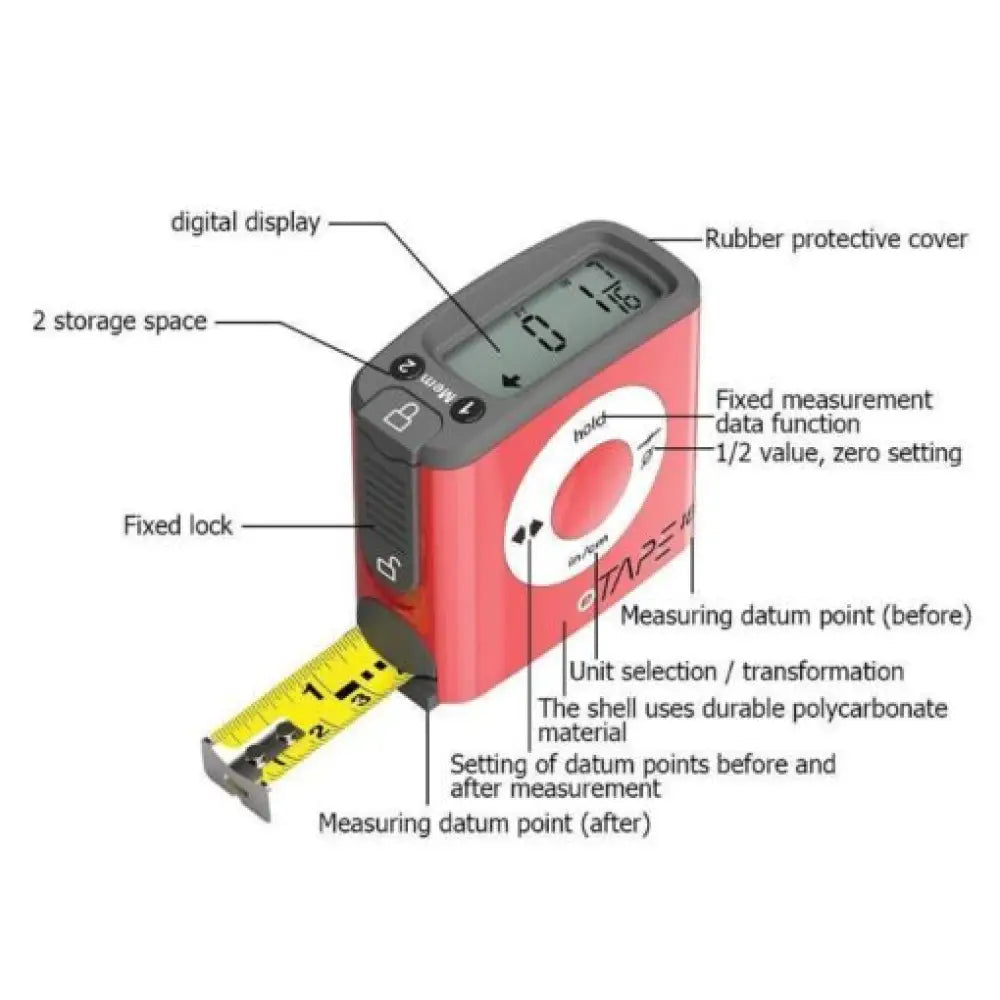 Mètre ruban numérique LCD en acier inoxydable