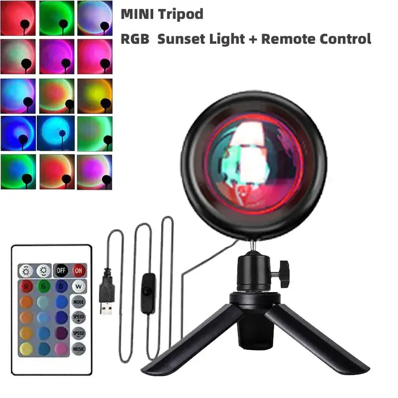 Sunset Projector Lamp Rainbow Atmosphere Night Light
